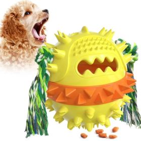 Pet Supplies Vocal Dog Toy Leaking Food Ball (Color: Yellow, Type: Pet Toys)